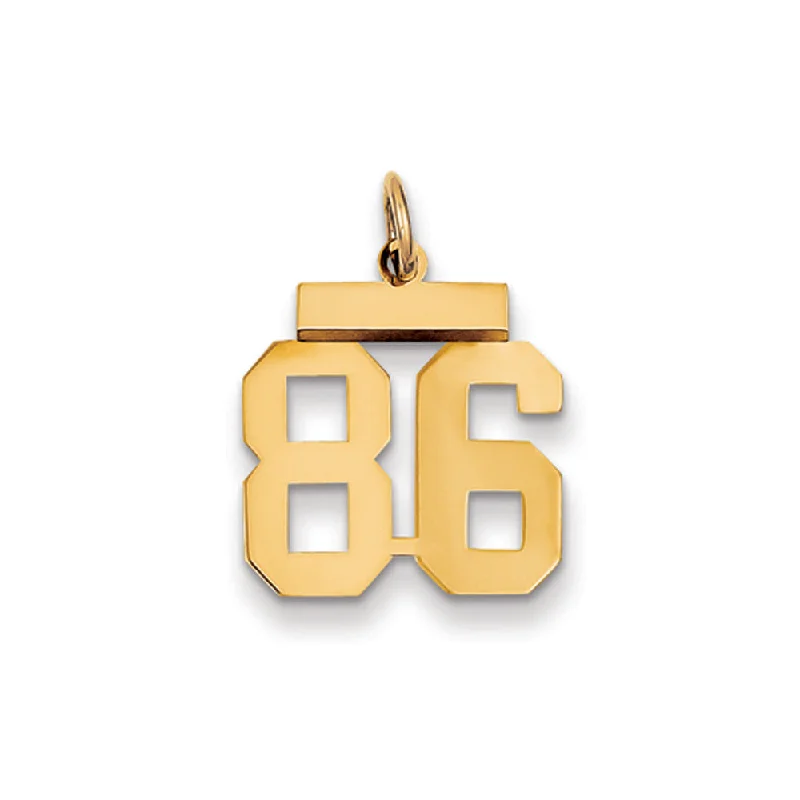 Eco-Friendly Sustainable Jewelry For Conscious Buyers 14k Yellow Gold, Athletic Collection, Small Polished Number 86 Pendant Eco-Friendly Sustainable Jewelry For Conscious Buyers 14k Yellow Gold, Athletic Collection, Small Polished Number 86 Pendant