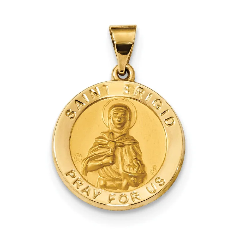 Elevate Your Outfit With Discounted Statement Jewelry 14k Yellow Gold Hollow St. Brigid Medal Pendant, 19mm (3/4 Inch) Elevate Your Outfit With Discounted Statement Jewelry 14k Yellow Gold Hollow St. Brigid Medal Pendant, 19mm (3/4 Inch)