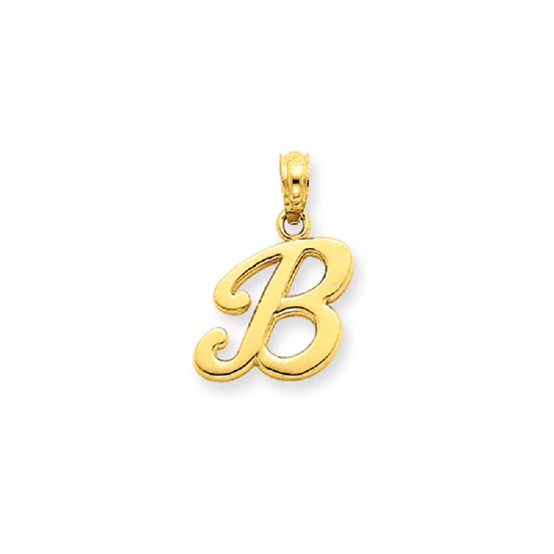 Trending Jewelry Now At Unbeatable Prices 14k Yellow Gold, Mimi Collection, Small Script Initial B Pendant