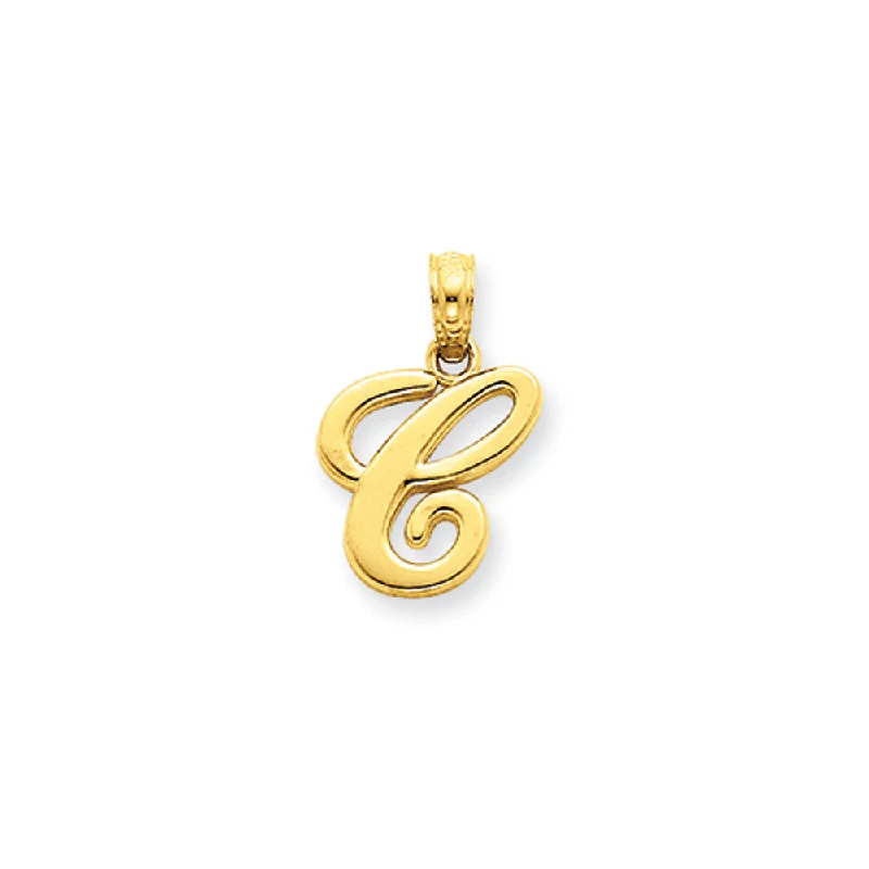 Glamorous Jewelry, Glamorous Deals – Shop Now 14k Yellow Gold, Mimi Collection, Small Script Initial C Pendant