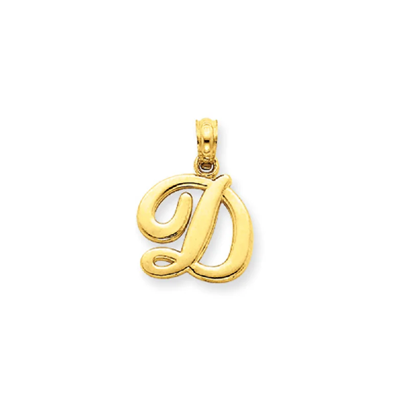 Shop High-Quality Jewelry At Jaw-Dropping Discounts 14k Yellow Gold, Mimi Collection, Small Script Initial D Pendant