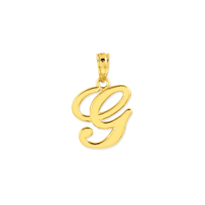 Limited-Time Offer On Elegant Jewelry Pieces 14k Yellow Gold, Mimi Collection, Small Script Initial G Pendant