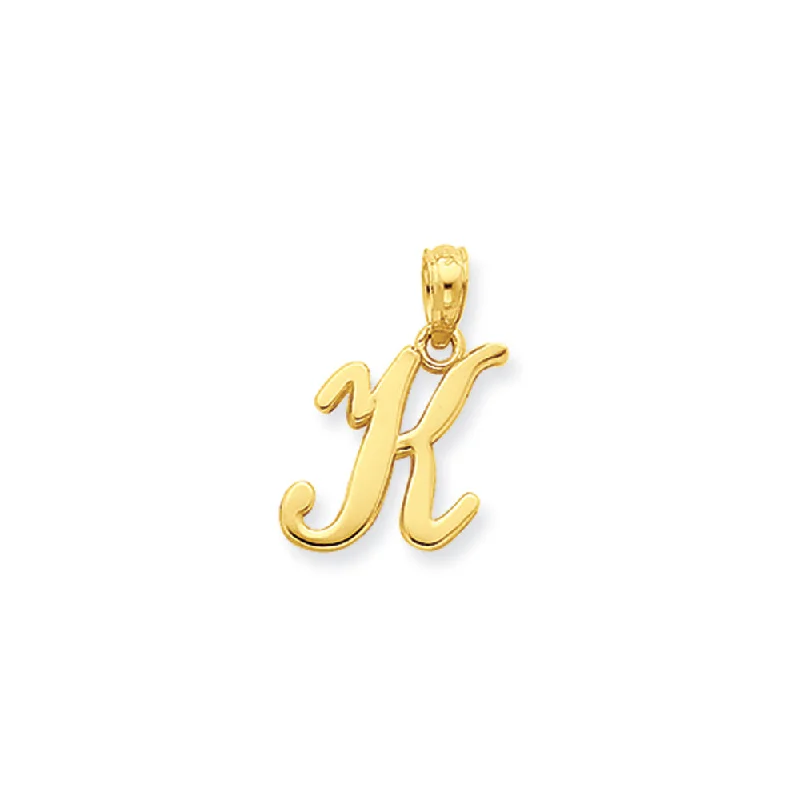 Exclusive Jewelry Markdowns – Limited-Time Offer 14k Yellow Gold, Mimi Collection, Small Script Initial K Pendant