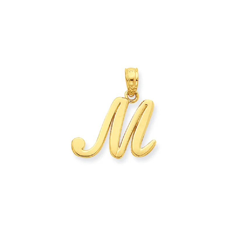 Exclusive Jewelry Bundles At Discounted Prices 14k Yellow Gold, Mimi Collection, Small Script Initial M Pendant