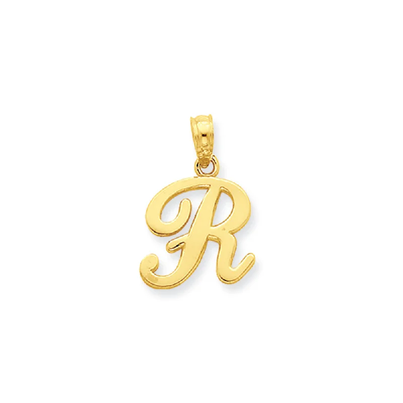 Grab Your Dream Jewelry At The Lowest Prices 14k Yellow Gold, Mimi Collection, Small Script Initial R Pendant