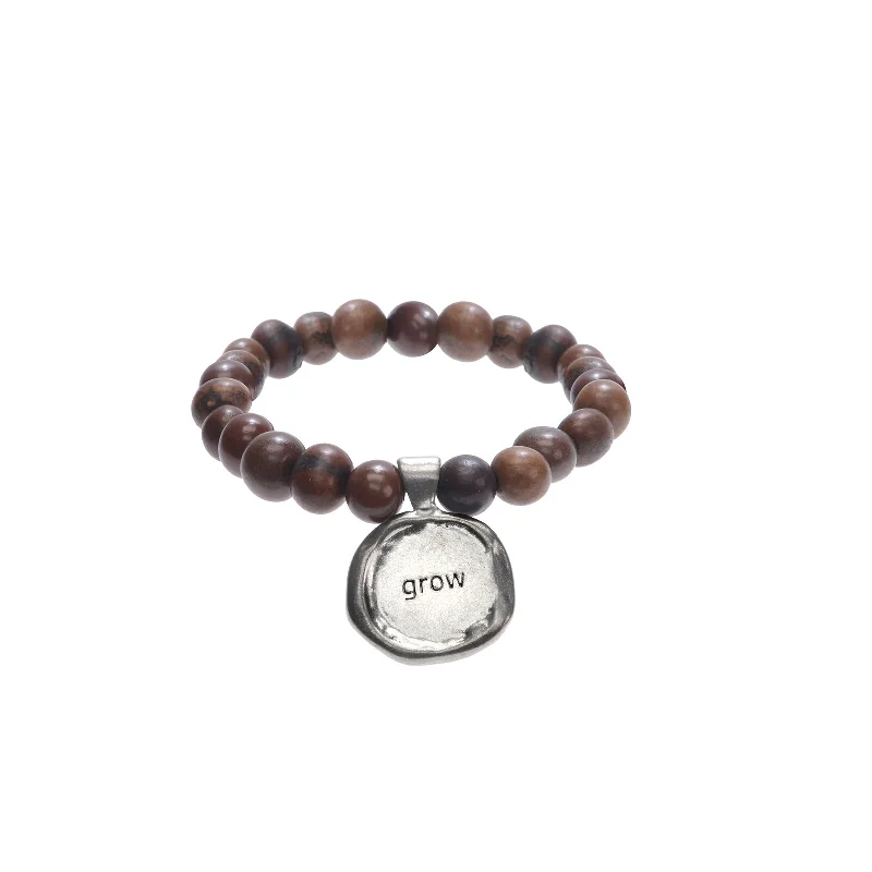 Handcrafted Jewelry Sale – Unique Designs At Low Prices Acai Seeds Of Life Bracelet with Wax Seal - Chocolate Beads