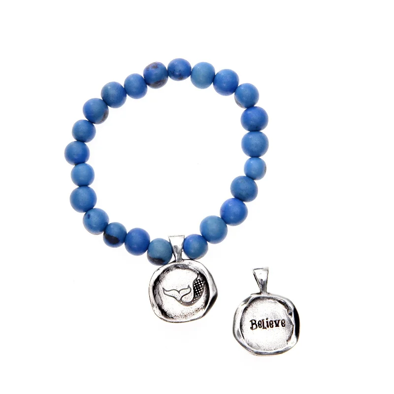 Trending Jewelry Styles Now At Limited-Time Discounts Acai Seeds Of Life Bracelet with Wax Seal - Denim Blue Beads
