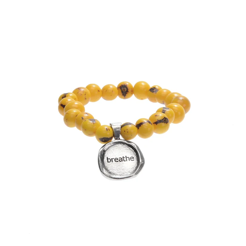 Chic And Stylish Jewelry At Exclusive Prices Acai Seeds Of Life Bracelet with Wax Seal - Yellow Beads Chic And Stylish Jewelry At Exclusive Prices Acai Seeds Of Life Bracelet with Wax Seal - Yellow Beads