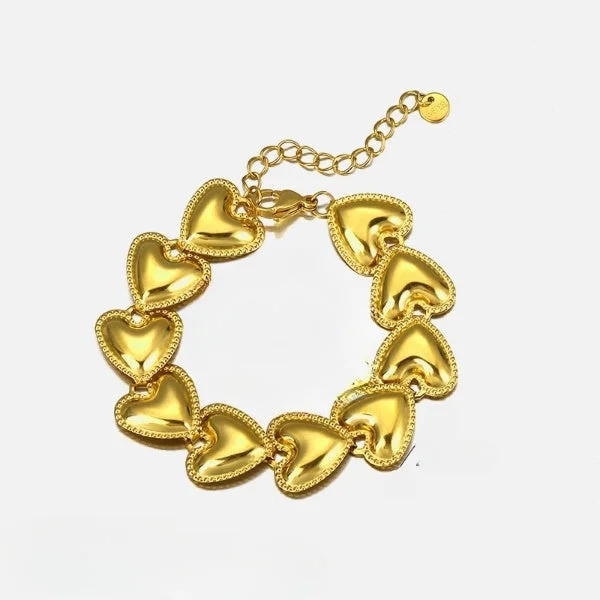 Affordable Luxury Jewelry – Style At A Great Price Adjustable Stylish Heart Shaped Gold Bracelet JLTB0570