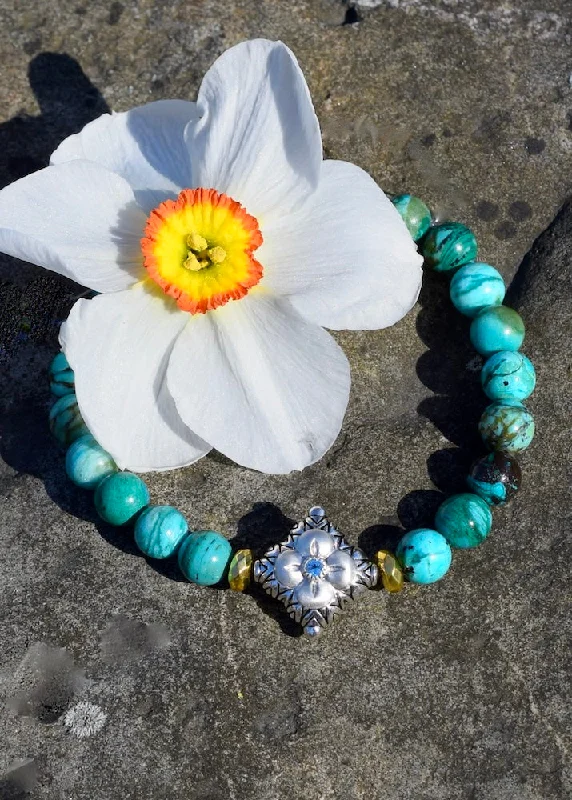 Chic, Trendy, And Affordable Jewelry Sale Chrysocolla Bracelet- Blue Topaz