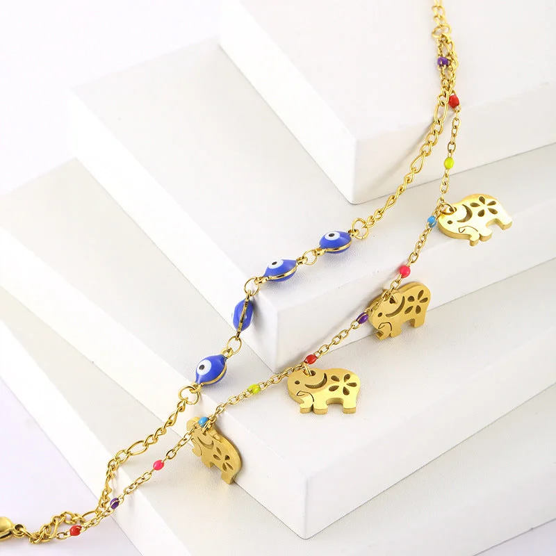 Exclusive Online Jewelry Sale – Don't Wait Baby Elephant And Evil Eye Multicolor Bracelet JLTB0542