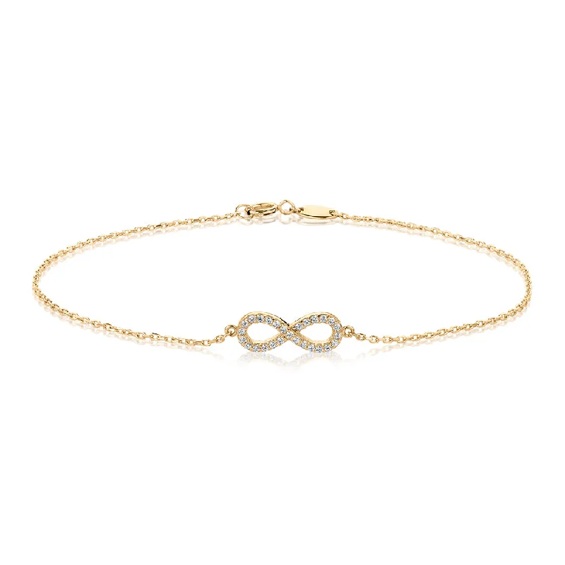 The Perfect Accessory For Less – Jewelry Sale Live Bracelet with diamond simulants in 10 carat yellow gold