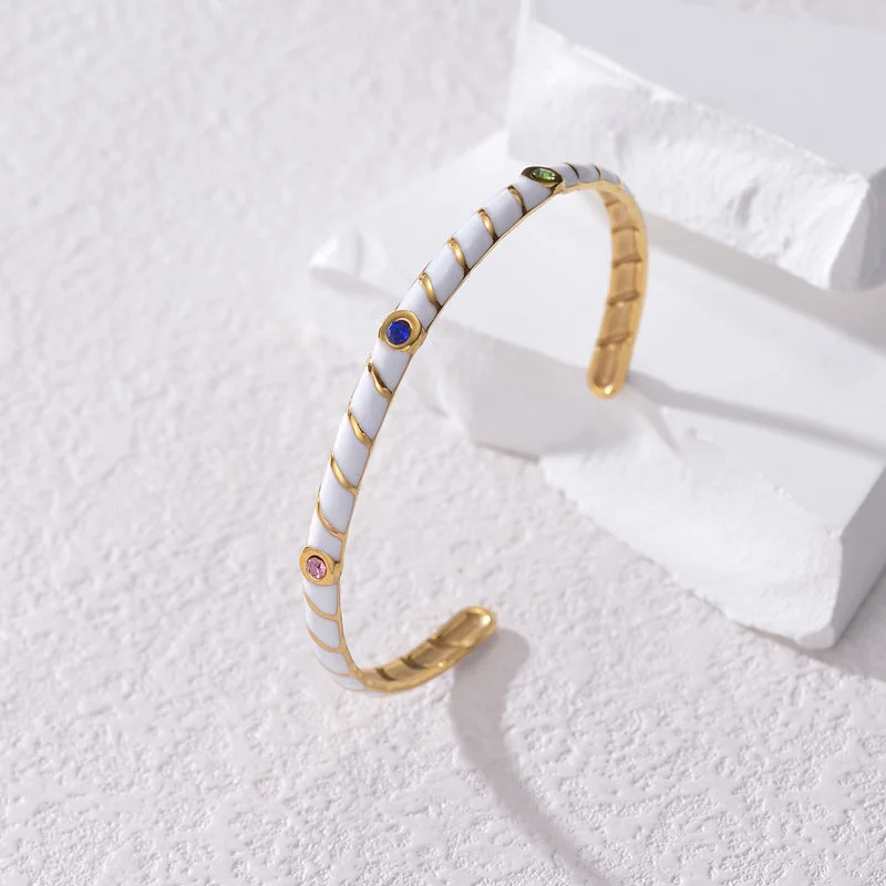 Your Dream Jewelry At Dream Prices – Shop Now Brass Crystals Gold Plated White Bracelet JLTB0580