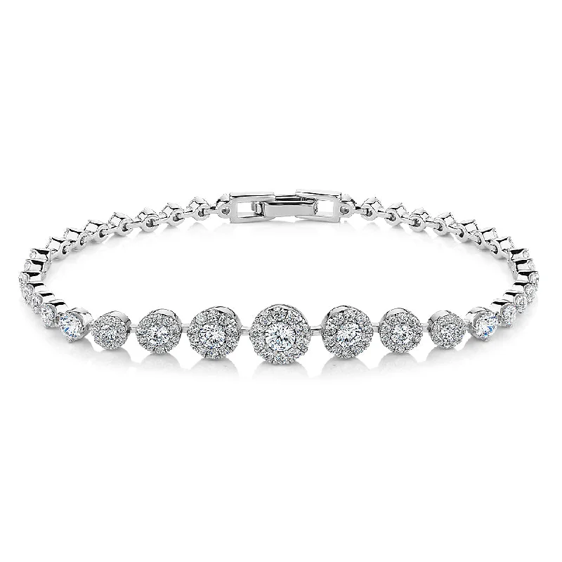 Limited-Stock Jewelry Sale – Once It's Gone, It's Gone Celeste Round Brilliant bracelet with 3.85 carats* of diamond simulants in sterling silver Limited-Stock Jewelry Sale – Once It's Gone, It's Gone Celeste Round Brilliant bracelet with 3.85 carats* of diamond simulants in sterling silver