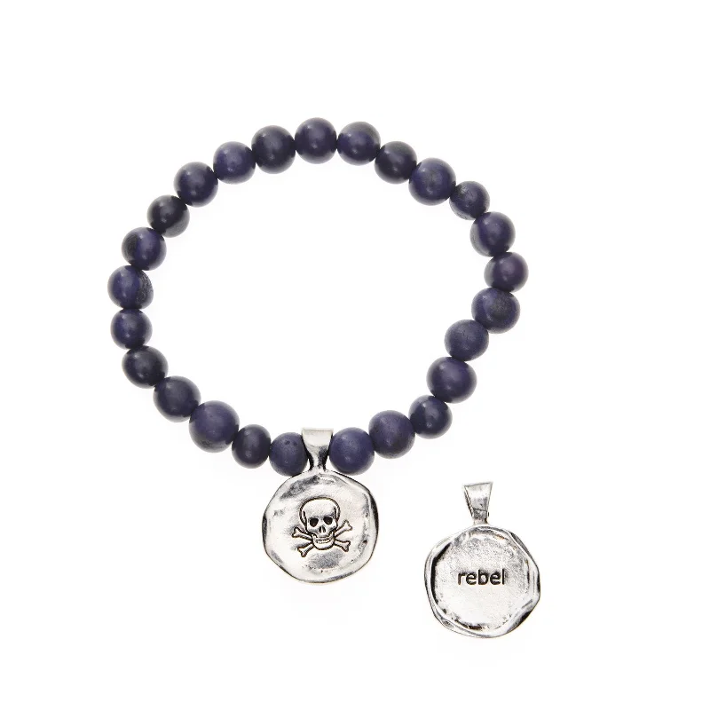 Discounted Jewelry For A Glamorous Look Acai Seeds Of Life Bracelet with Wax Seal - Navy Blue Beads