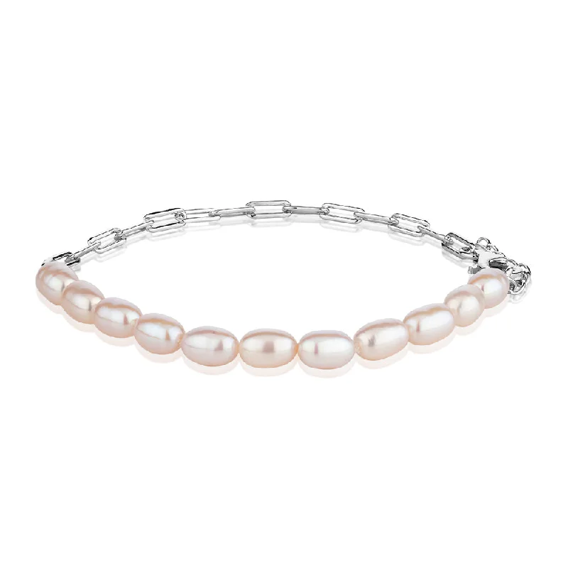 Affordable Glamour – Premium Jewelry For Less Cultured freshwater pearl bracelet in sterling silver