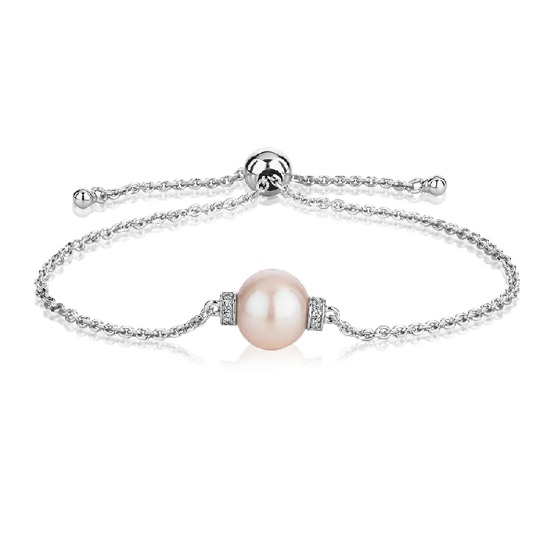 Unmissable Deals On Handmade Jewelry Collections Cultured freshwater pearl slider bracelet in sterling silver