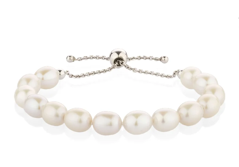 Jewelry Sale Alert – Shop Timeless Elegance Today Cultured freshwater pearl slider bracelet in sterling silver