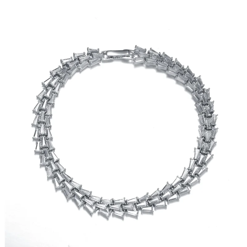 Bestselling Jewelry At Special Promotional Rates CZ Stetrling Silver Rhodium Marquise Bracelet