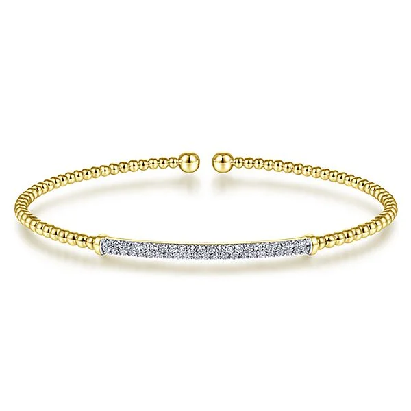 Timeless Elegance At Unbelievable Discounts Gabriel & Co., Yellow Bujukan Cuff with Diamond Pave Bar Timeless Elegance At Unbelievable Discounts Gabriel & Co., Yellow Bujukan Cuff with Diamond Pave Bar
