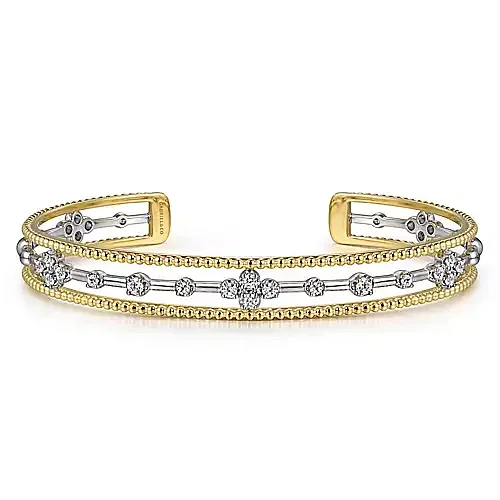 Luxury Jewelry Without The Luxury Price Tag Gabriel & Co Yellow-White Diamond Bujukan Bangle Luxury Jewelry Without The Luxury Price Tag Gabriel & Co Yellow-White Diamond Bujukan Bangle