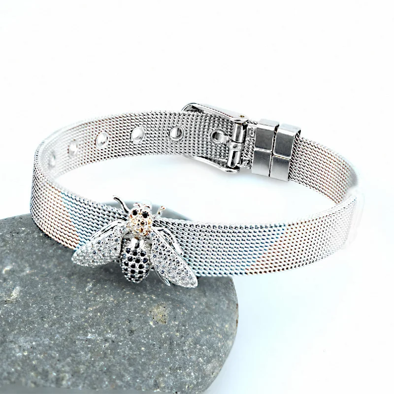 Customized Silver Jewelry For Unique Style Honey Bee Styled Silver Bracelet JLTB0591