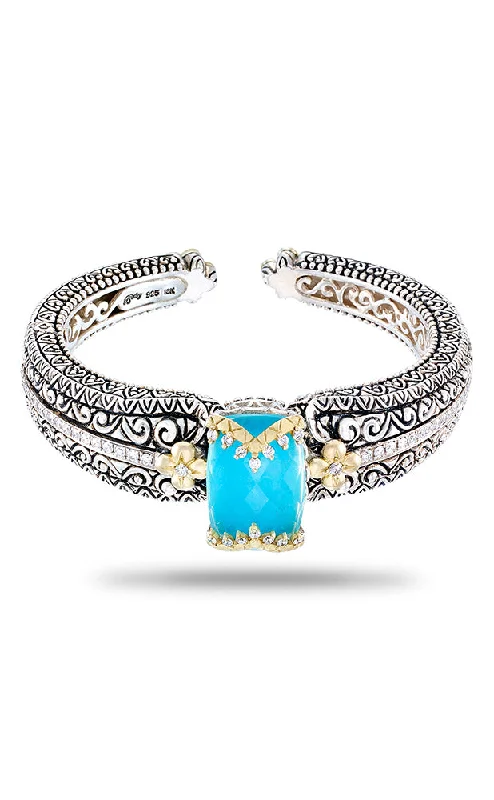 The Ultimate Jewelry Sale – Shop Premium Styles Jyoti Cuff – Diamond & Turquoise Doublet