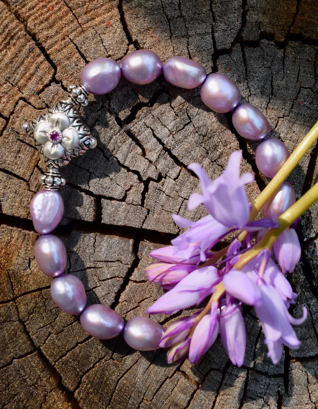Affordable Elegance – Special Jewelry Sale Now Live Lavender Pearl Bracelet - Pink Garnet