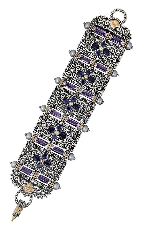Seasonal Jewelry Clearance – Best Styles At The Lowest Prices Mahal Bracelet – Diamond, Iolite, Amethyst & Pearl
