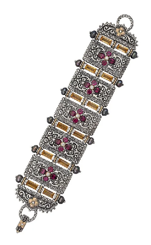 Limited-Stock Jewelry Sale – Shop Before It's Gone Mahal Bracelet – Diamond, Rhodolite, Citrine & Pearl