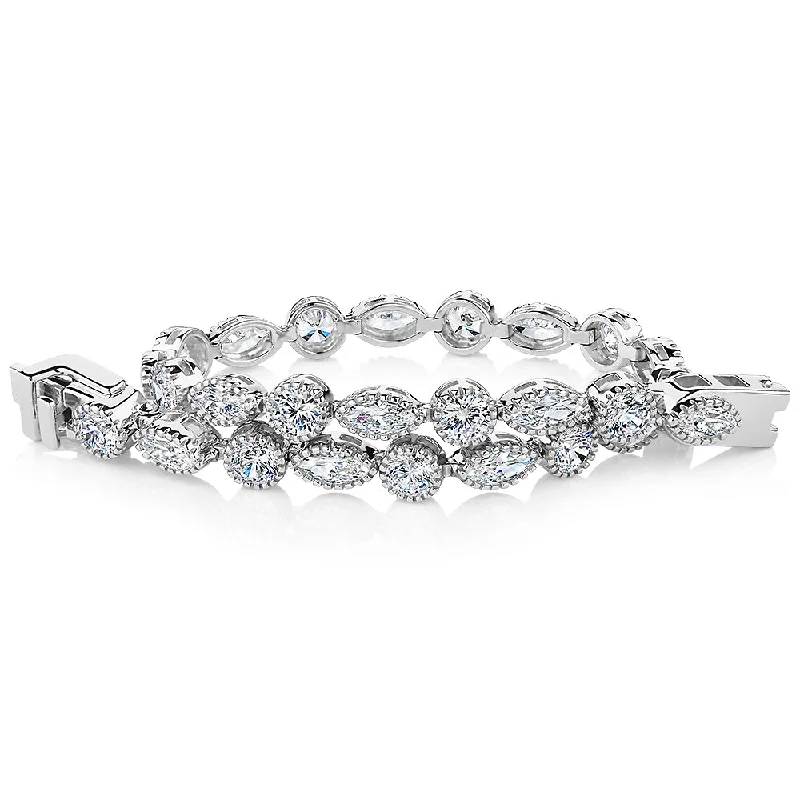 Personalized Jewelry Sale – Unique Pieces At Great Prices Marquise and Round Brilliant tennis bracelet with 6.50 carats* of diamond simulants in sterling silver Personalized Jewelry Sale – Unique Pieces At Great Prices Marquise and Round Brilliant tennis bracelet with 6.50 carats* of diamond simulants in sterling silver