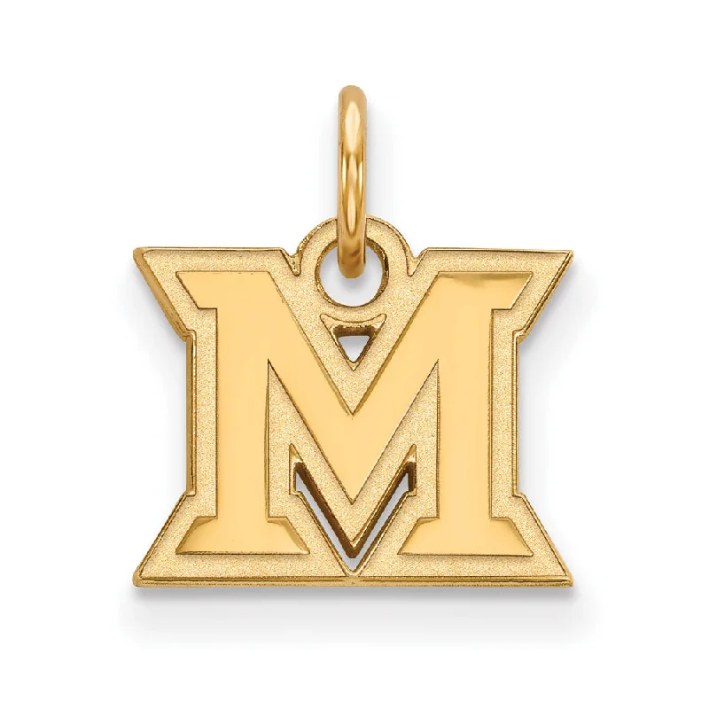 10k Yellow Gold Miami U XS (Tiny) Initial M Charm or Pendant