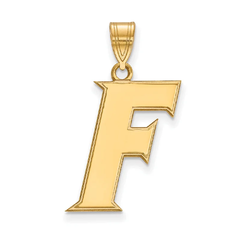 Elegant Jewelry Pieces At Unbelievable Prices 14k Gold Plated Silver U. of Florida Large Initial F Pendant