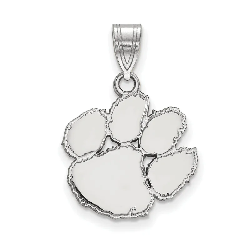 Personalized Engraved Jewelry For Meaningful Gifts 14k White Gold Clemson U Medium Pendant