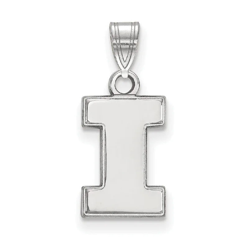 14k White Gold U. of Illinois Small Initial I Pendant