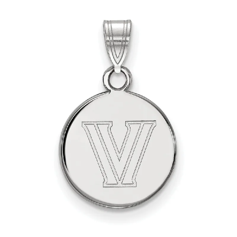 Shop Jewelry That Shines Without The High Price 14k White Gold Villanova U. Small Logo Disc Pendant