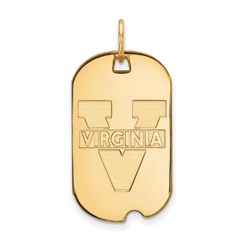 Fine Jewelry, Limited-Time Offers Available 14k Yellow Gold U. of Virginia 'V' Logo Dog Tag Pendant