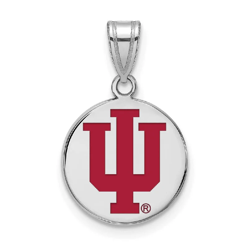Luxury Jewelry At Unbeatable Discounts Sterling Silver Indiana U Medium Enamel Disc Pendant