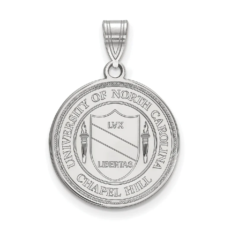 Dainty Floral Jewelry For Feminine Elegance Sterling Silver North Carolina Large Crest Pendant
