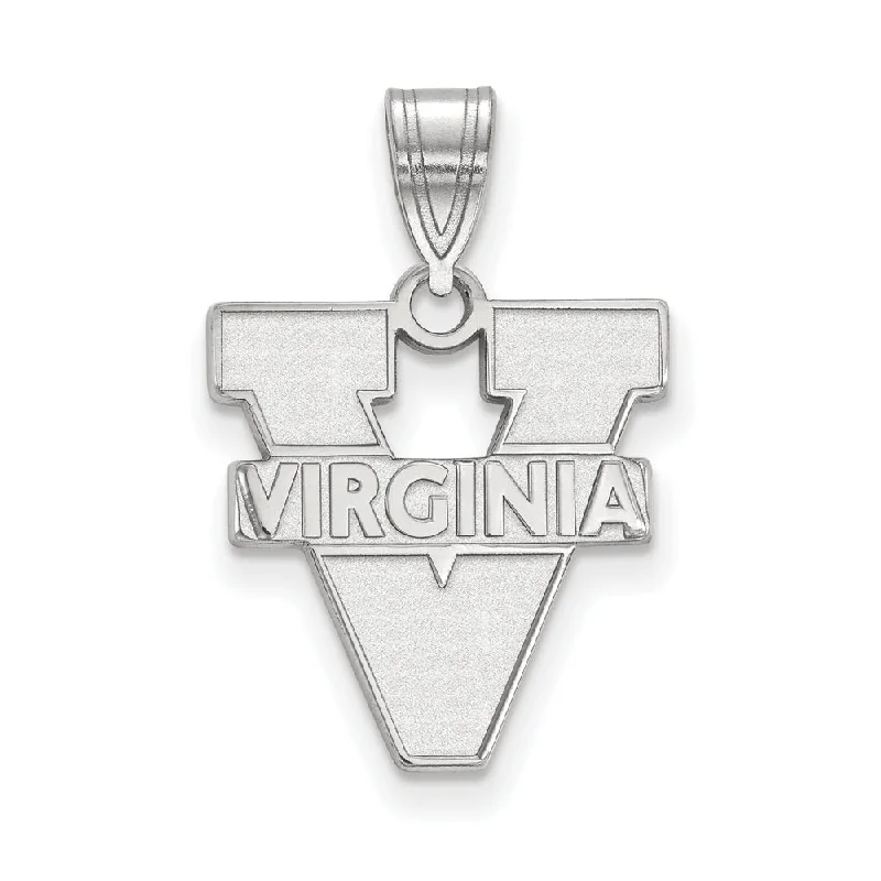 Shop Handcrafted Jewelry At Special Promotional Rates Sterling Silver U. of Virginia Medium 'V' Logo Pendant