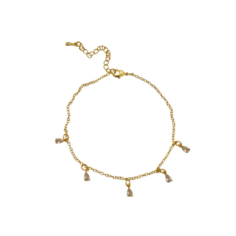 Exclusive Jewelry Bundles At Discounted Prices Penta Drop Stone Adjustable Gold Bracelet JLTB0612
