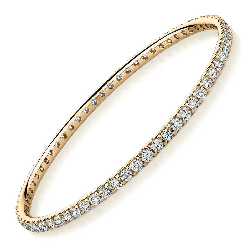 Shop Dazzling Jewelry With Special Promotional Discounts Premium Laboratory Created Diamond, 6 carat TW round brilliant bangle in 14 carat yellow gold Shop Dazzling Jewelry With Special Promotional Discounts Premium Laboratory Created Diamond, 6 carat TW round brilliant bangle in 14 carat yellow gold