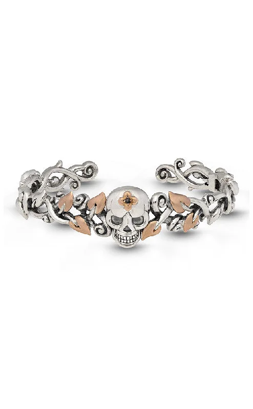 Celebrate Every Occasion With Sparkling Savings Roses Never Die Skull Bangle – Black Sapphire