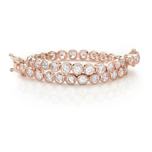 Huge Markdowns On Premium Jewelry Styles Round Brilliant tennis bracelet with 10.25 carats* of diamond simulants in 10 carat rose gold Huge Markdowns On Premium Jewelry Styles Round Brilliant tennis bracelet with 10.25 carats* of diamond simulants in 10 carat rose gold