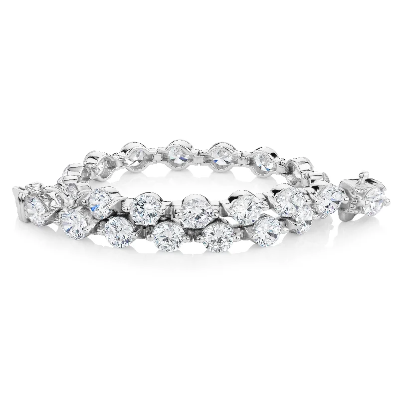 The Biggest Jewelry Sale Of The Year Is Here Round Brilliant tennis bracelet with 11.04 carats* of diamond simulants in sterling silver