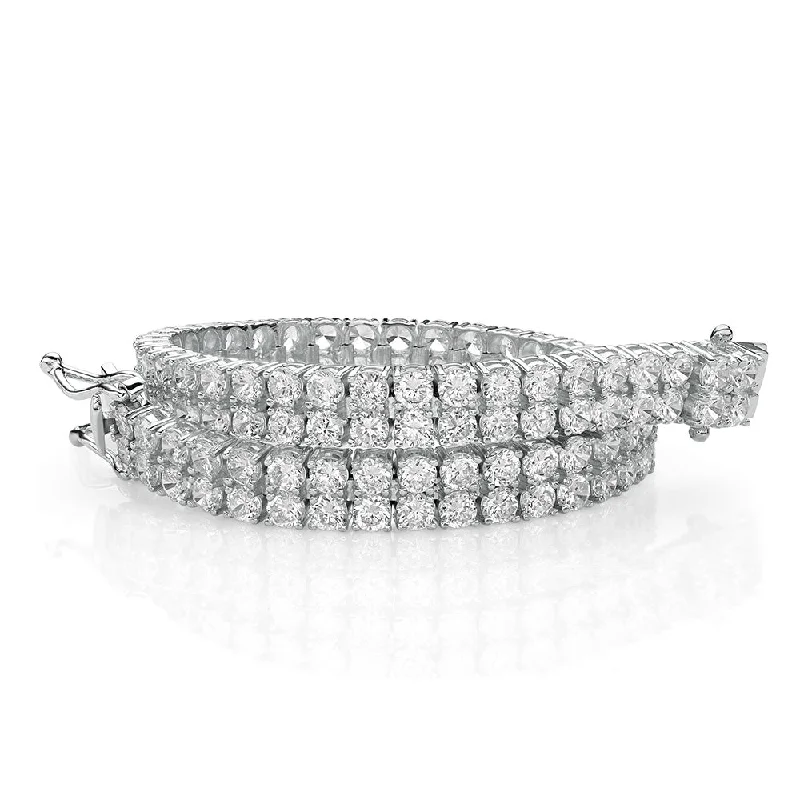 Bestselling Jewelry At Special Promotional Rates Round Brilliant tennis bracelet with 12.54 carats* of diamond simulants in 10 carat white gold Bestselling Jewelry At Special Promotional Rates Round Brilliant tennis bracelet with 12.54 carats* of diamond simulants in 10 carat white gold