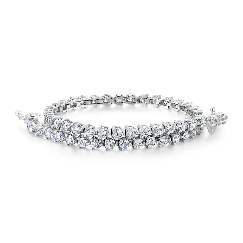 Sparkle More For Less – Jewelry Sale Happening Now Round Brilliant tennis bracelet with 3.18 carats* of diamond simulants in sterling silver