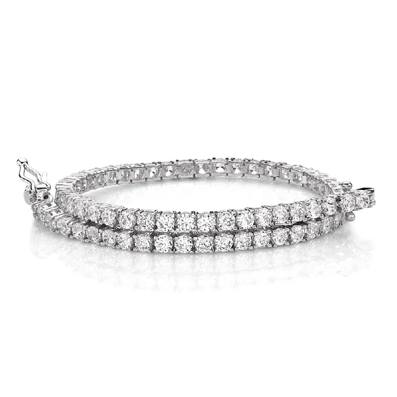 Save On Luxury Jewelry Pieces – Limited-Time Offers Round Brilliant tennis bracelet with 4.02 carats* of diamond simulants in 10 carat white gold