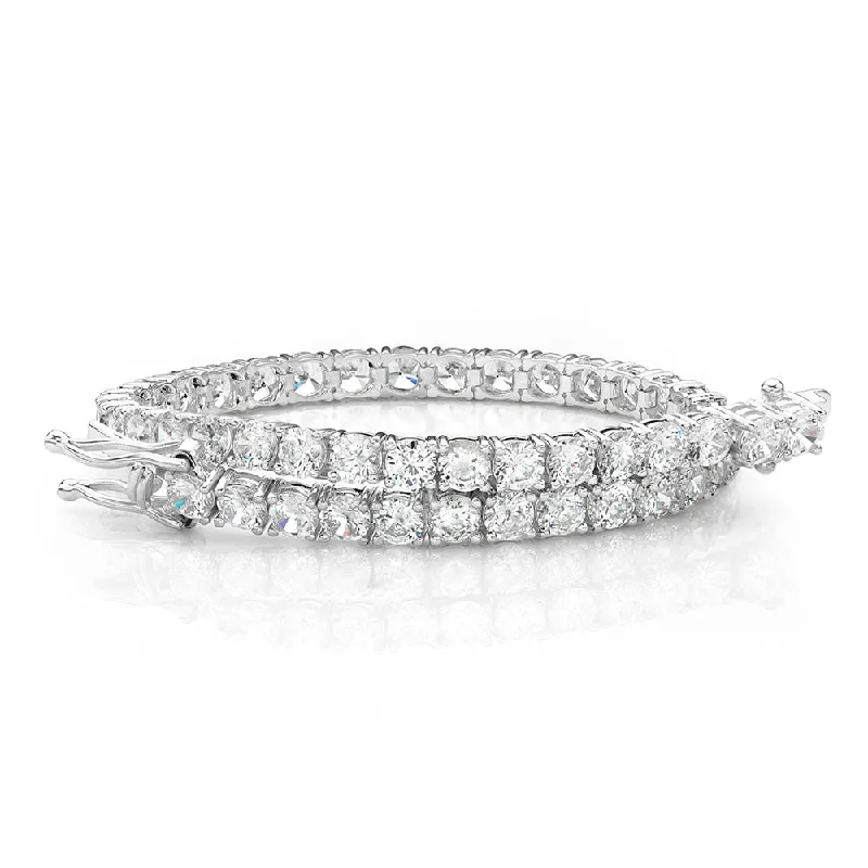 Personalized Jewelry Sale – Unique Gifts At Low Prices Round Brilliant tennis bracelet with 8.5 carats* of diamond simulants in 10 carat white gold