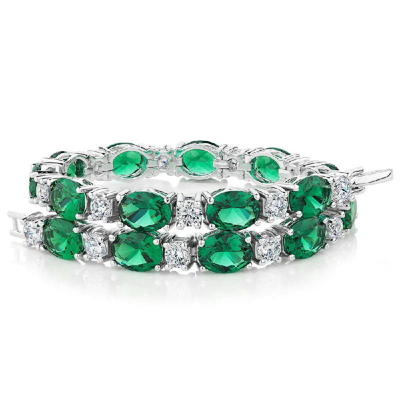 Unique Jewelry For Less – Shop The Sale Now Round Brilliant tennis bracelet with emerald simulants and 3.36 carats* of diamond simulants in sterling silver Unique Jewelry For Less – Shop The Sale Now Round Brilliant tennis bracelet with emerald simulants and 3.36 carats* of diamond simulants in sterling silver